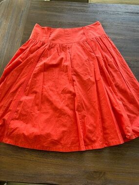 Coral Chino Midi Skirt